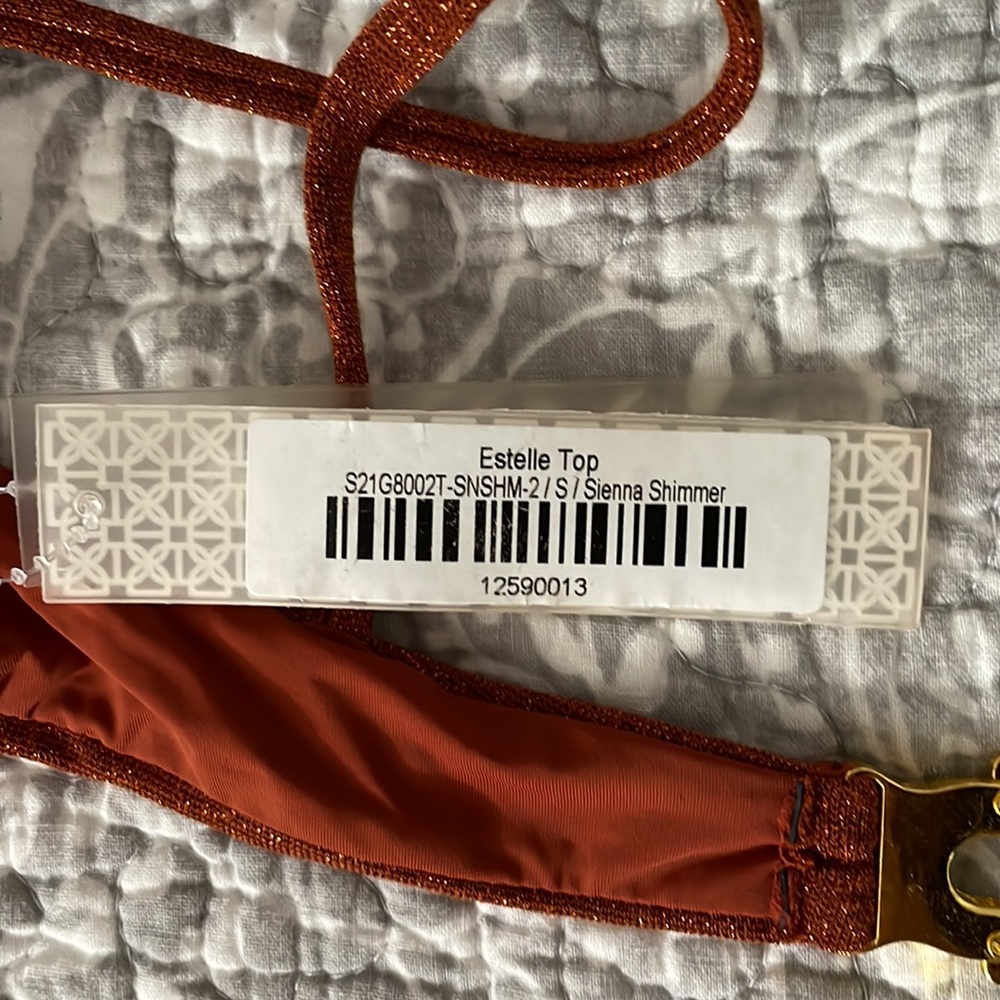 Devon Windsor Metallic Rust Brown Bikini Top - image 5